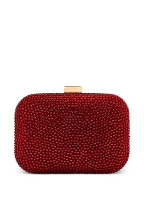 Gemy Maalouf crystal-embellished crepe clutch bag - Red