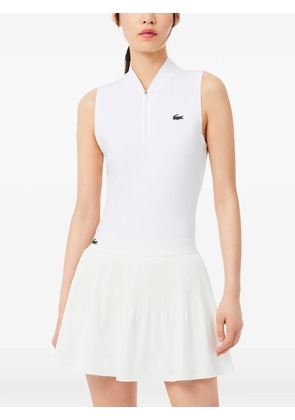 Lacoste zip sleeveless sports top - White