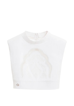 Saiid Kobeisy perforated crop top - White
