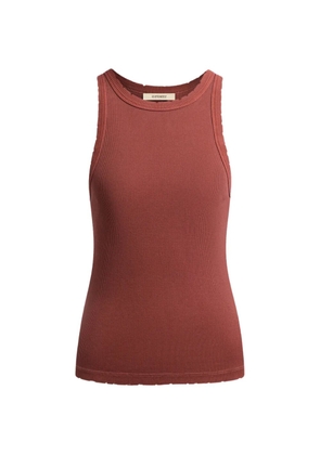 12 STOREEZ garment-dyed ribbed tank top - Red