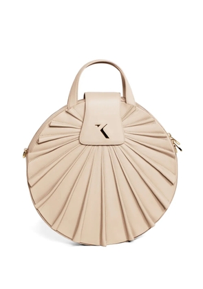 Saiid Kobeisy pleated round calfskin bag - Neutrals