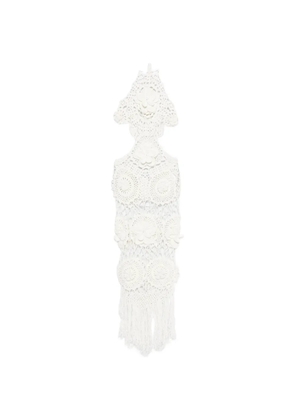 Giuseppe Di Morabito floral-appliqué crochet-knit maxi dress - White