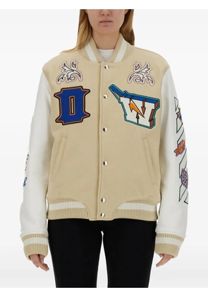 Off-White patch-appliqué bomber jacket - Neutrals