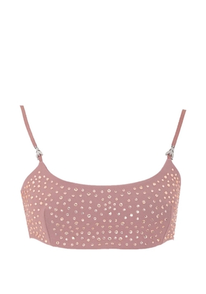Patrizia Pepe rhinestone-embellished crop top - Pink