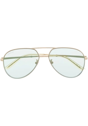 Gucci Eyewear pilot frame tinted sunglasses - Gold