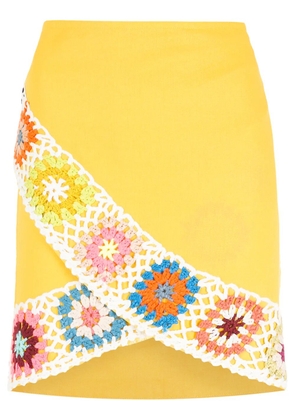 Olympiah crochet wrap-front mini skirt - Yellow