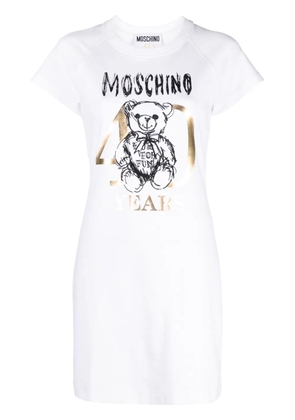 Moschino Teddy Bear-motif cotton T-shirt dress - White