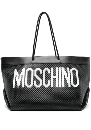 Moschino logo-print interwoven tote bag - Black