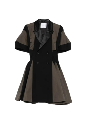 sacai panelled double-breasted mini dress - Black