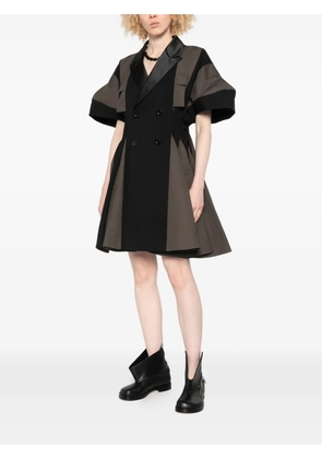 sacai panelled double-breasted mini dress - Black