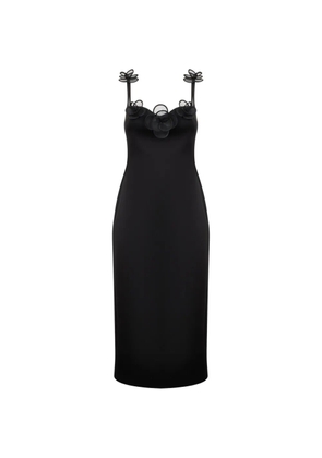David Koma flower-embellishment midi dress - Black