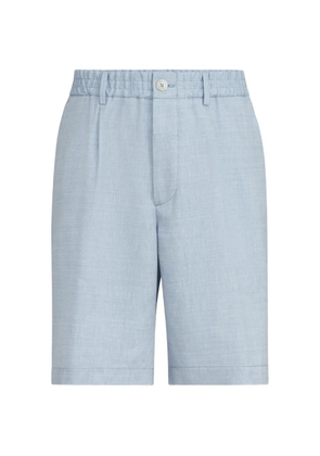 Brunello Cucinelli linen and virgin wool chevron bermuda shorts - Blue
