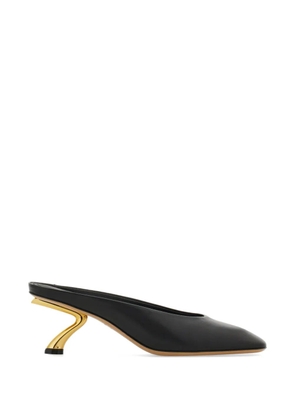 Ferragamo S-shaped heel mules - Black