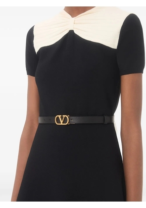 Valentino Garavani Reversible Vlogo Signature belt in glossy calfskin 20 mm - Black