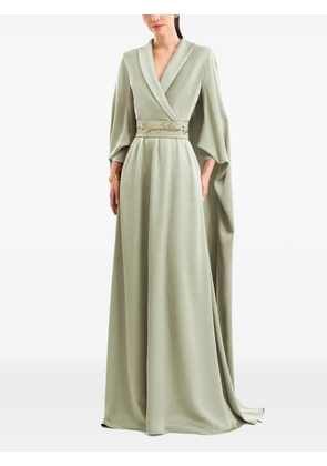 Gemy Maalouf Calligraphy V-neck maxi dress - Green