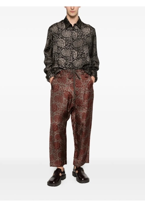 Uma Wang Tab floral-print shirt - Black