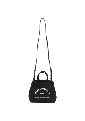 Karl Lagerfeld mini logo-print canvas tote bag - Black