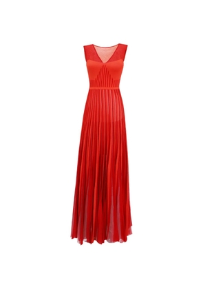 Gemy Maalouf heart-shaped pleated midi dress - Red