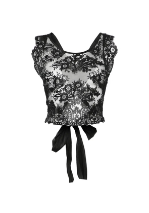 Maurizio Braschi lace tie-back top - Black
