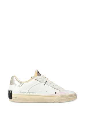 Crime London distressed lace-up sneakers - White