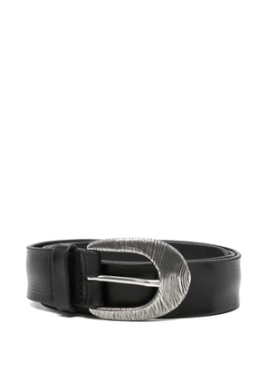 Orciani textured-buckle leather belt - Black