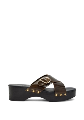 Ancient Greek Sandals crossover-strap studded sandals - Brown