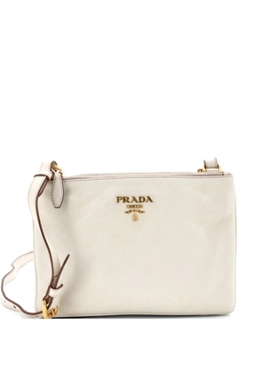 Prada Pre-Owned Double Zip Vitello Daino Small crossbody bag - White