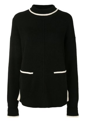Paule Ka contrast-trim turtleneck jumper - Black