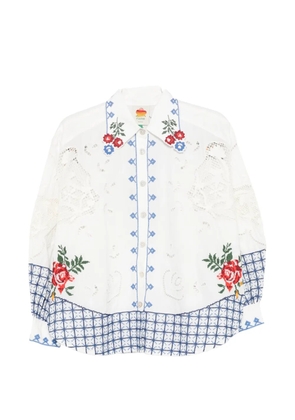 FARM Rio Richelieu embroidered broderie anglaise top - White