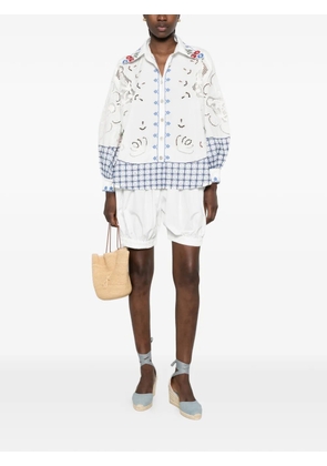 FARM Rio Richelieu embroidered broderie anglaise top - White