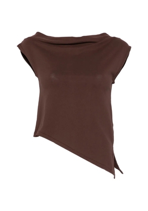 ALPHA STUDIO asymmetric t-shirt - Brown