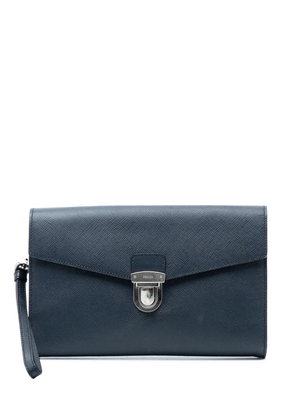 Prada Pre-Owned 2000-2013 Saffiano Envelope Pushlock clutch bag - Blue