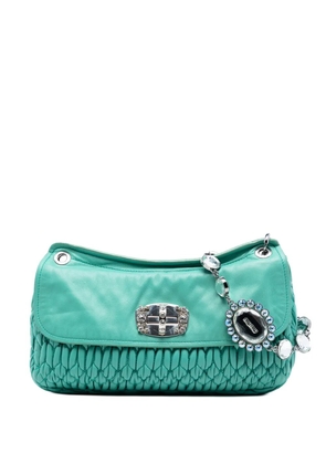 Miu Miu Pre-Owned 2010-2025 Matelasse Nappa Crystal Chain crossbody bag - Green