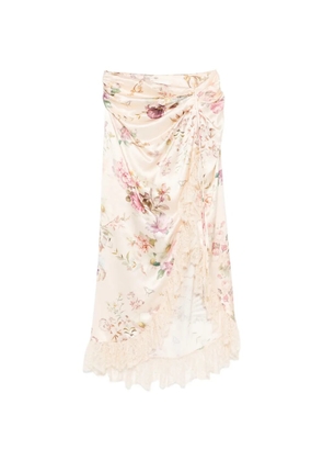 Camilla lace floral skirt - Neutrals