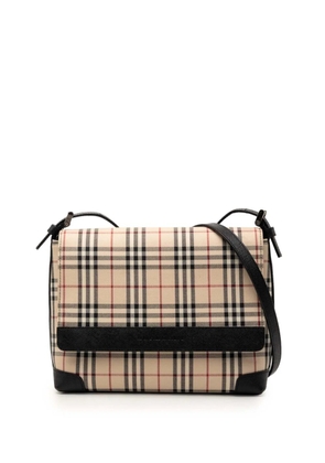 Burberry Pre-Owned 2000-2017 House Check Canvas Flap crossbody bag - Neutrals