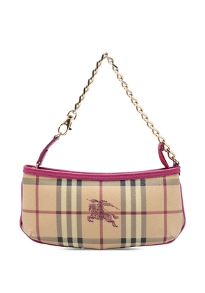 Burberry Pre-Owned 2000-2017 Haymarket Check Coated Canvas Clara Pochette shoulder bag - Neutrals