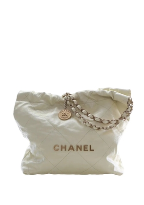 CHANEL Pre-Owned 2021-2025 Small Quilted Shiny Calfskin 22 Handbag tote bag - Yellow