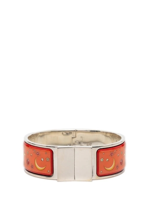 Hermès Pre-Owned 2000-2015 Wide Enamel Moon and Stars Loquet Bangle costume bracelet - Orange