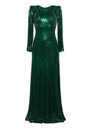 Jenny Packham Paloma sequin-embellished gown - Green