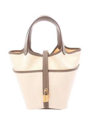 Hermès Pre-Owned 2025 Canvas and Swift Picotin Lock 18 handbag - Neutrals