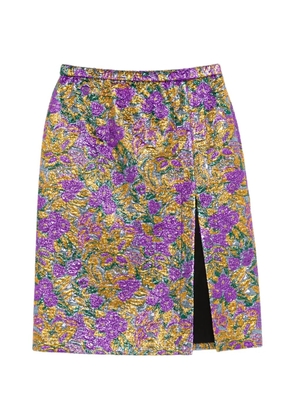 Nº21 floral-print front-slit skirt - Purple