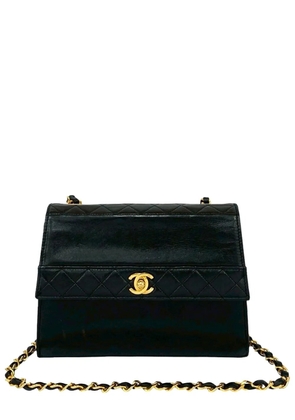 CHANEL Pre-Owned 1980-1995 CC Lambskin Trapezoid Flap crossbody bag - Black