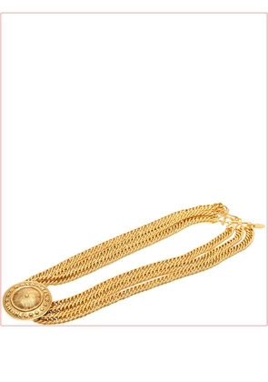 CHANEL Pre-Owned 1970-1980 Gold Plated Medallion Multistrand Chain Choker Necklace costume necklace