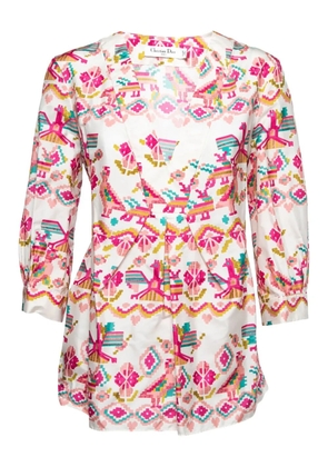 Christian Dior Pre-Owned graphic-print silk blouse - Pink