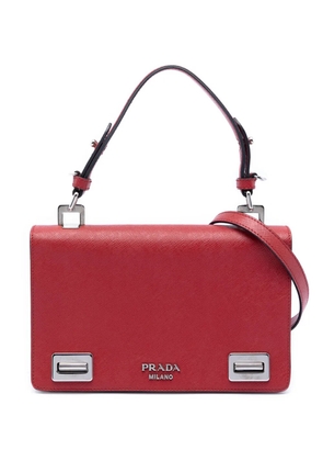 Prada Pre-Owned 2013-2026 Saffiano Double Turn Lock Top Handle Bag satchel - Red