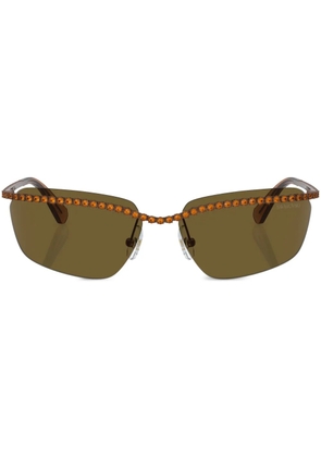 Swarovski Eyewear pavé-band rectangle-frame sunglasses - Brown