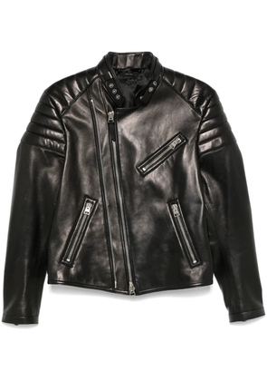 TOM FORD leather zipped biker jacket - Black