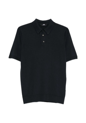 ALPHA STUDIO buttoned knit polo shirt - Blue