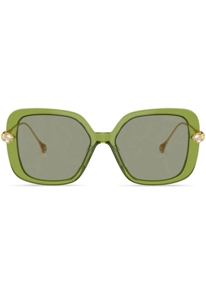 Swarovski Eyewear crystal-embellished oversize-frame sunglasses - Green