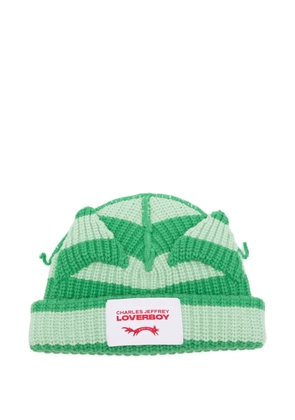 Charles Jeffrey Loverboy chunky-knit ears beanie hat - Green